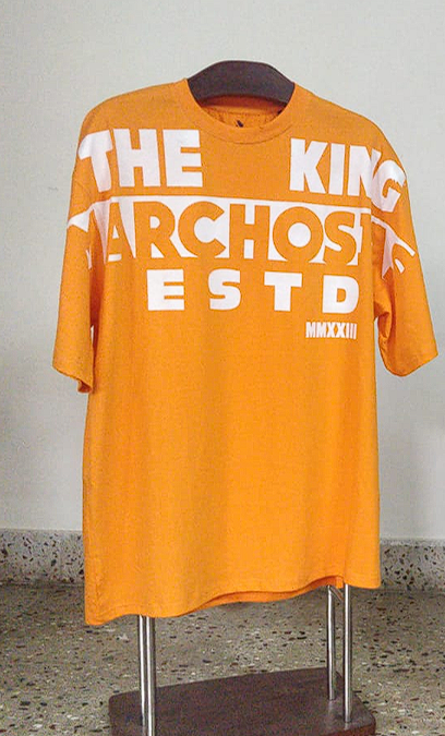 Orange/Black 180 GSM Cotton Oversized fit Screen Print